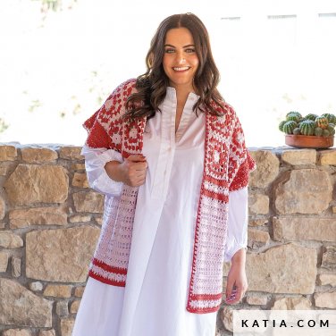 patroon breien haken dames kimono lente zomer katia 6224 12 p