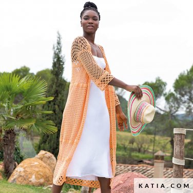 patroon breien haken dames kimono lente zomer katia 6224 4 p
