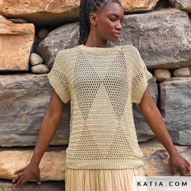 patroon breien haken dames t shirt lente zomer katia 6224 20 p