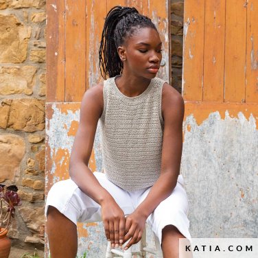 patroon breien haken dames topje lente zomer katia 6224 21 p