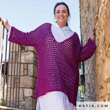 patroon breien haken dames trui lente zomer katia 6224 7 p