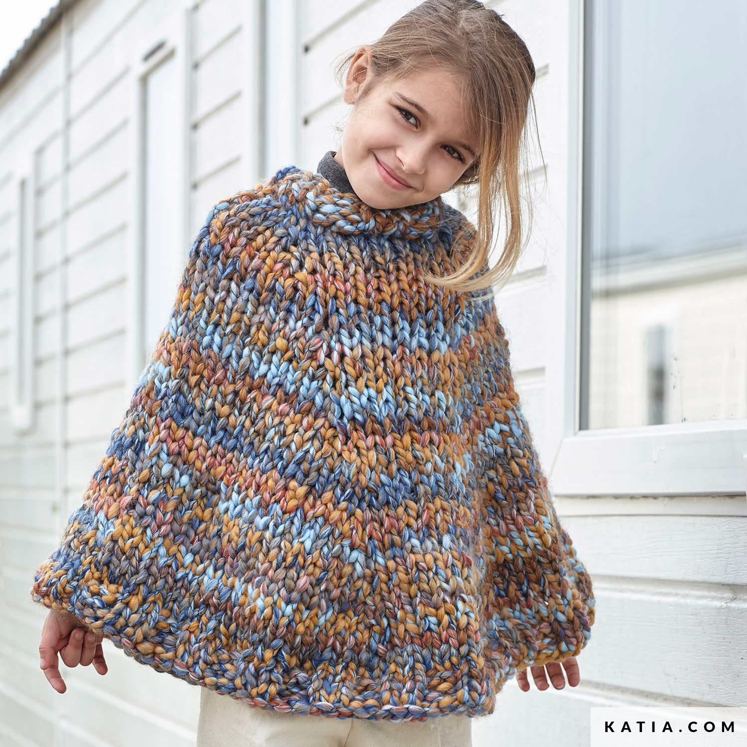 Poncho Kinder Herbst Winter Modelle Anleitungen Katia Com