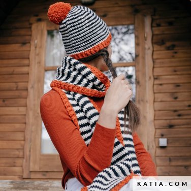 Orange color for the hat and scarf set Brown Knitted organic wool for b Blue
