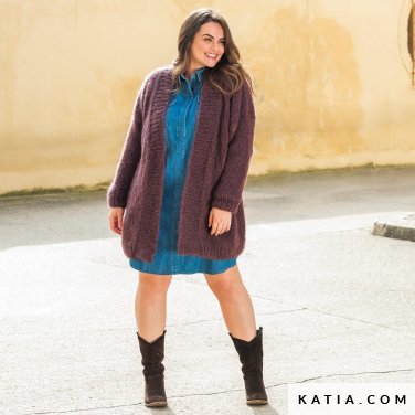 patroon breien haken dames jas herfst winter katia 6233 7 p