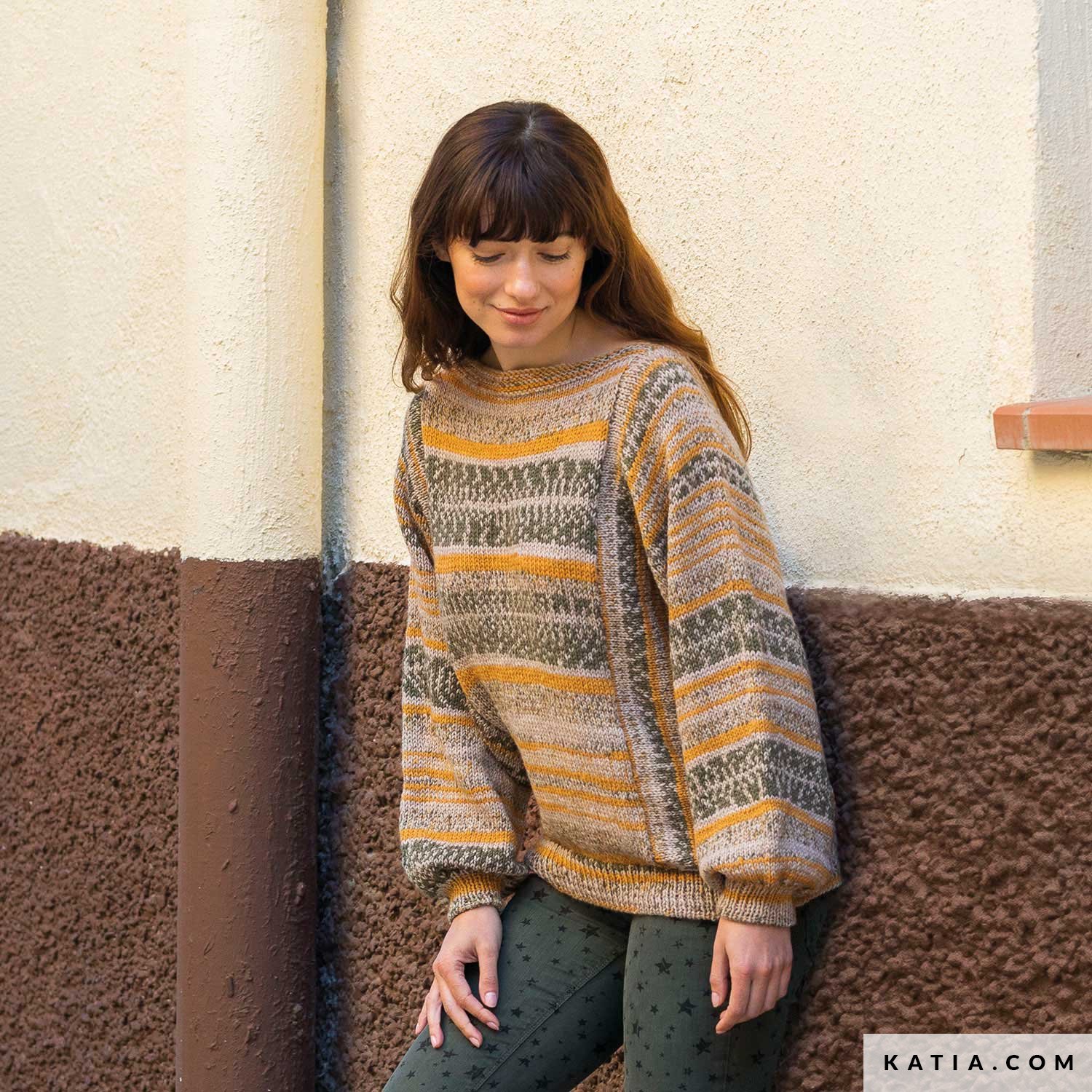 Print jumper in Scandinavia jacquard yarn - PATTERNS