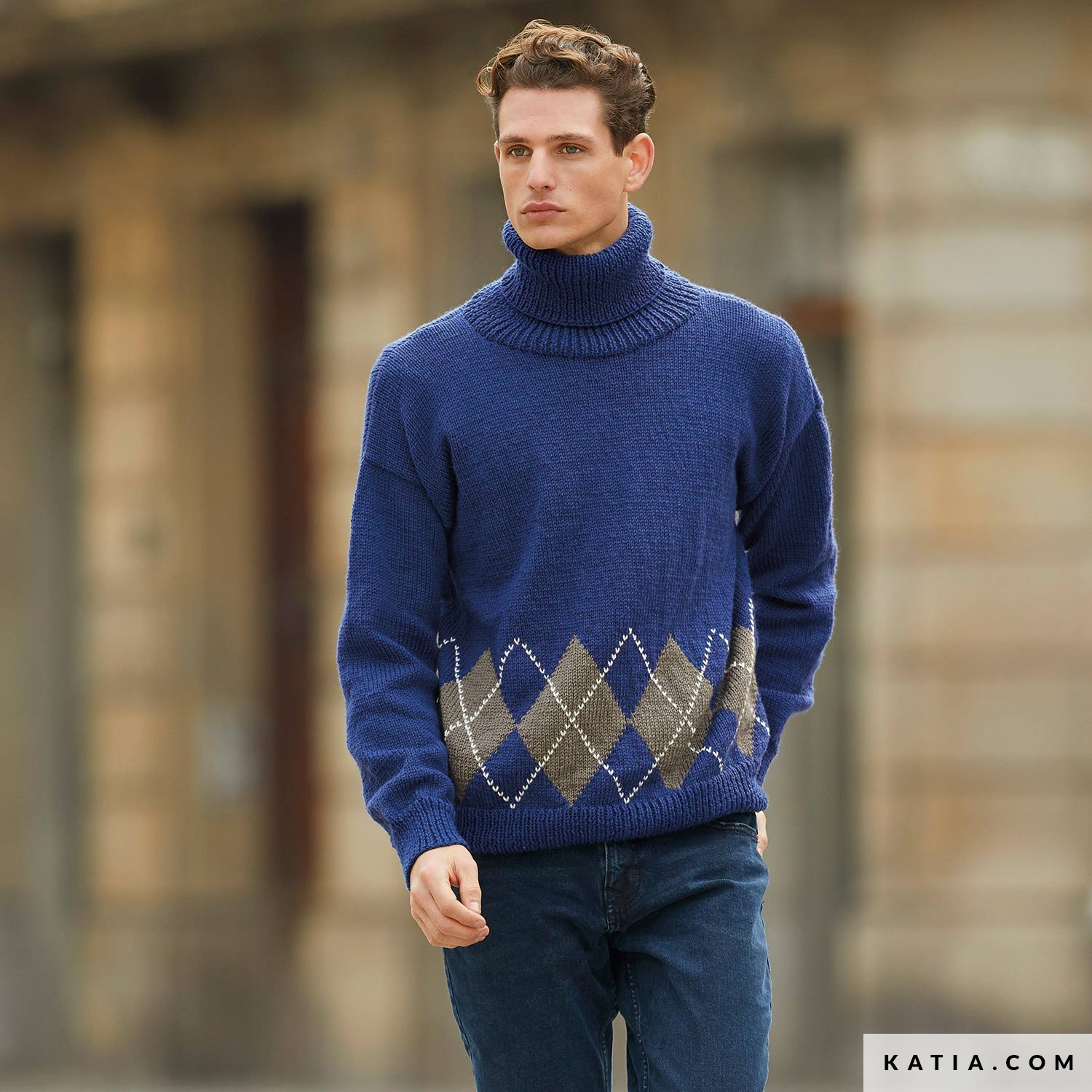 Pull Homme Automne Hiver mod les patrons Katia