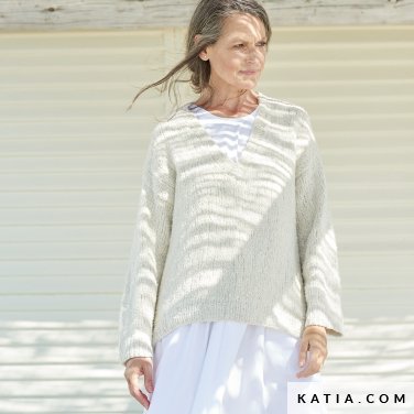 patroon breien haken dames trui lente zomer katia 6254 1 p