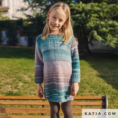 patroon breien haken kinderen jurk herfst winter katia 6267 24 p