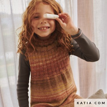 patroon breien haken kinderen jurk herfst winter katia 6267 35 p