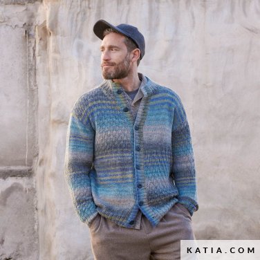 patron tejer punto ganchillo hombre jersey otono invierno katia 6277 8 p
