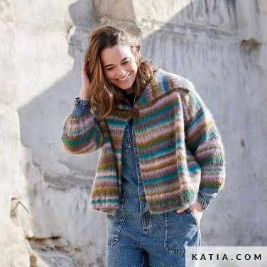 patron tejer punto ganchillo mujer chaqueta otono invierno katia 6277 1 p