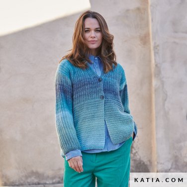 patron tejer punto ganchillo mujer chaqueta otono invierno katia 6277 12 p