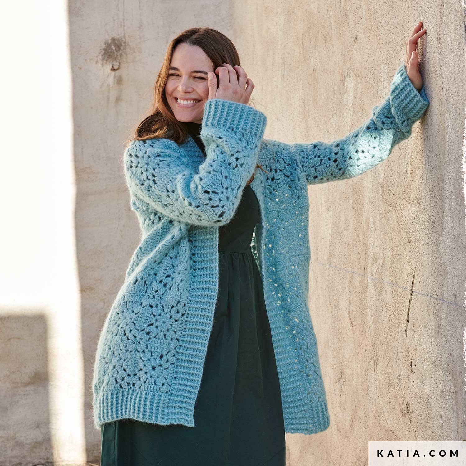 Tejido a mano chaleco largo mujer suéter lana cárdigan largo -  España