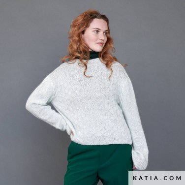 patron tejer punto ganchillo mujer jersey otono invierno katia 6277 16 p