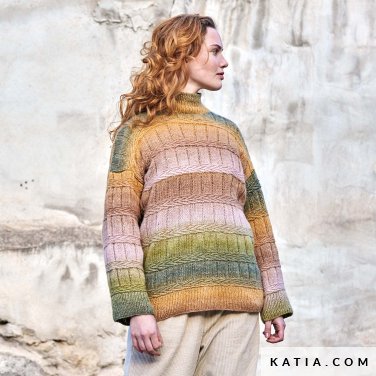 patron tejer punto ganchillo mujer jersey otono invierno katia 6277 20 p