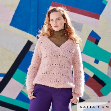 patron tejer punto ganchillo mujer jersey otono invierno katia 6277 23 p