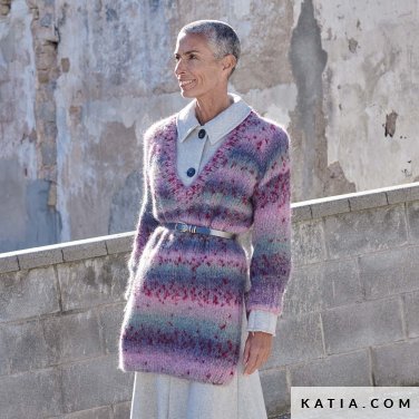 patron tejer punto ganchillo mujer jersey otono invierno katia 6277 24 p