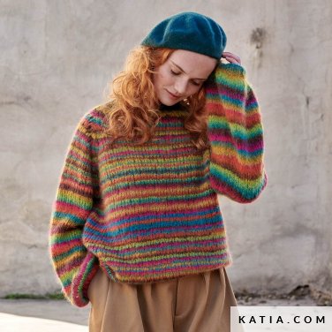 patron tejer punto ganchillo mujer jersey otono invierno katia 6277 29 p