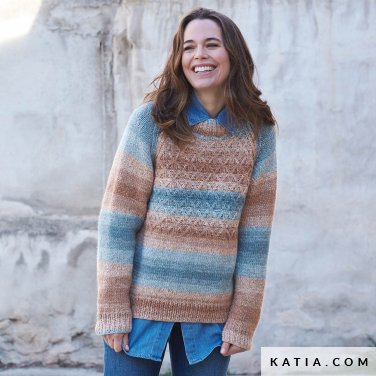 patron tejer punto ganchillo mujer jersey otono invierno katia 6277 7 p