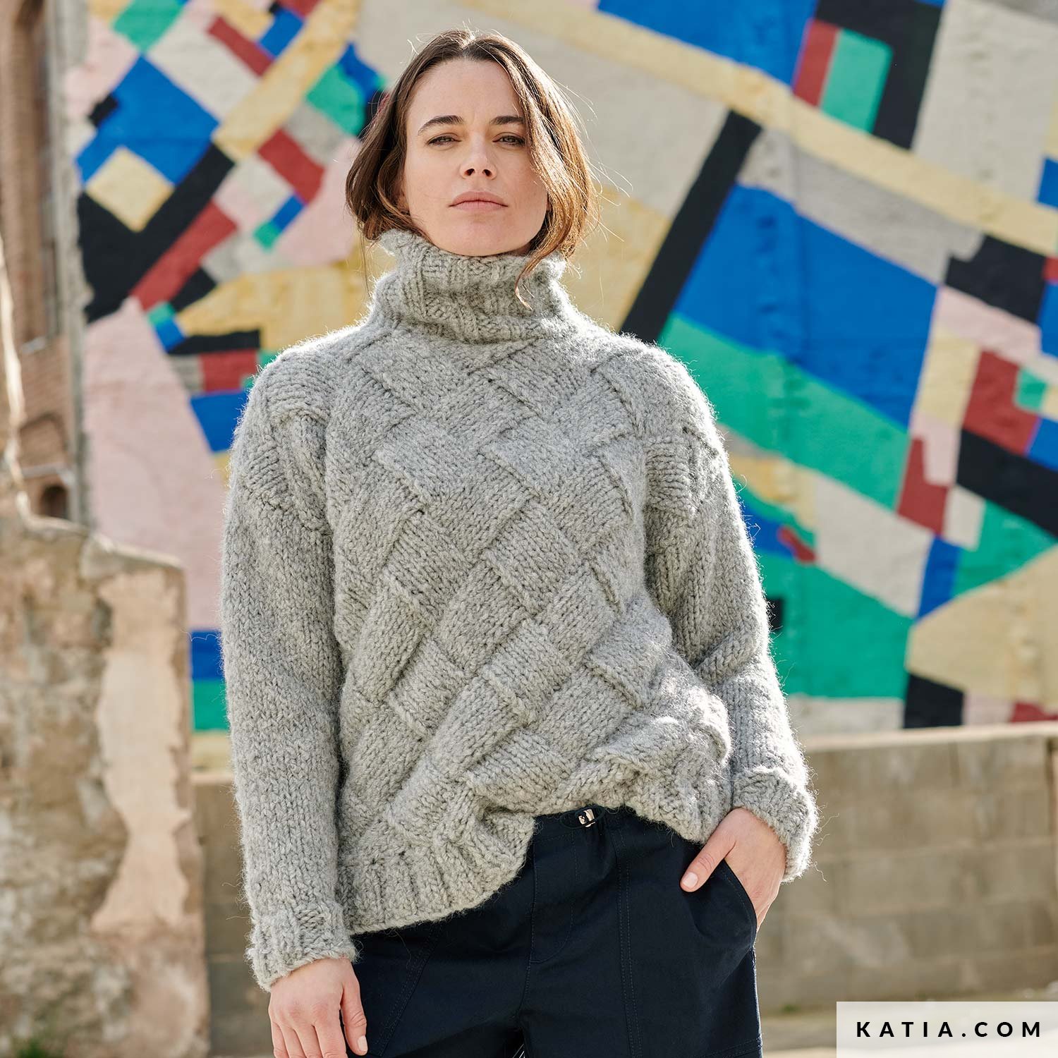 Maglia ai ferri hotsell con collo alto
