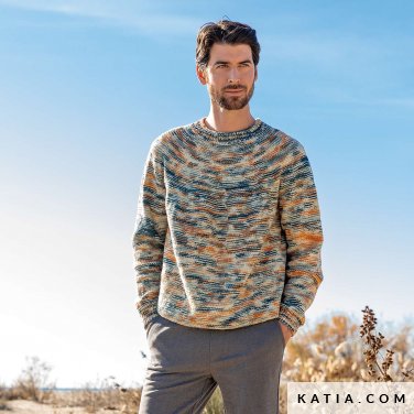 patron tejer punto ganchillo hombre jersey otono invierno katia 6278 25 p