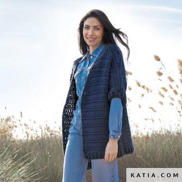 patron tejer punto ganchillo mujer chaqueta otono invierno katia 6278 12 p