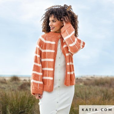 patron tejer punto ganchillo mujer chaqueta otono invierno katia 6278 22 p