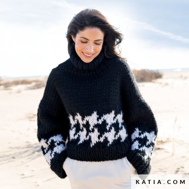patron tejer punto ganchillo mujer jersey otono invierno katia 6278 1 p