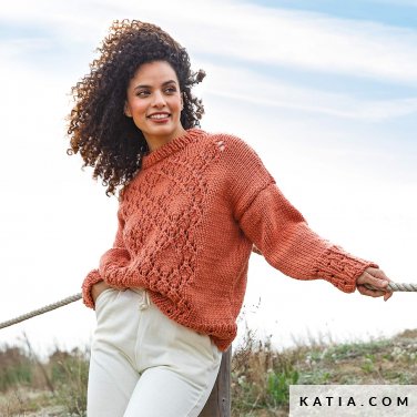 patron tejer punto ganchillo mujer jersey otono invierno katia 6278 26 p