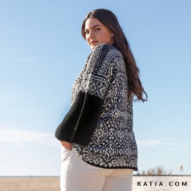 patron tejer punto ganchillo mujer jersey otono invierno katia 6278 5 p