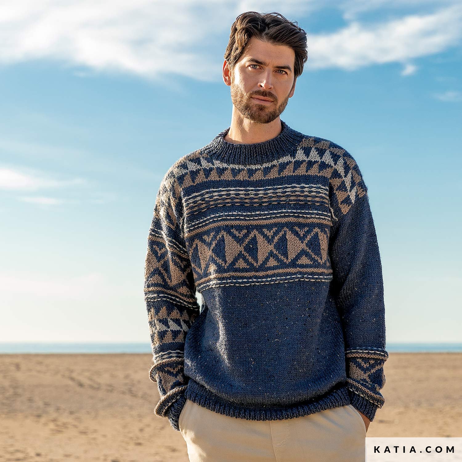 Sweater - Man - Autumn / Winter - models & patterns | Katia.com