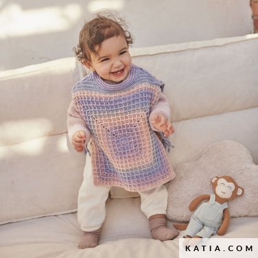 patroon breien haken baby poncho herfst winter katia 6279 12 p