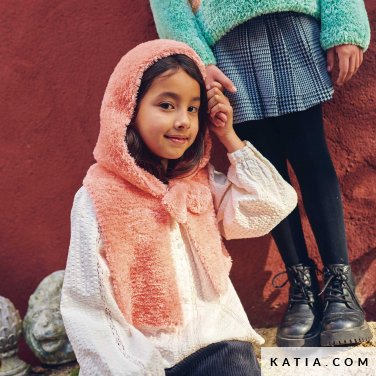 patroon breien haken kinderen capuchon herfst winter katia 6280 2 p