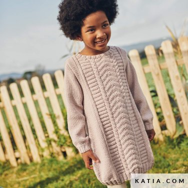 patroon breien haken kinderen jurk herfst winter katia 6280 28 p