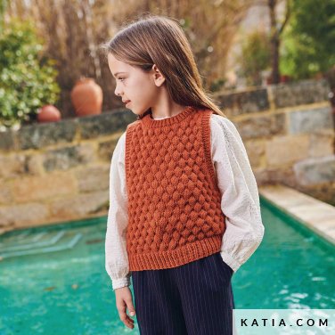 patroon breien haken kinderen vest herfst winter katia 6280 4 p