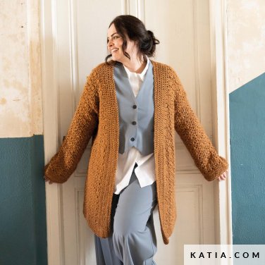 patroon breien haken dames jas herfst winter katia 6281 20 p