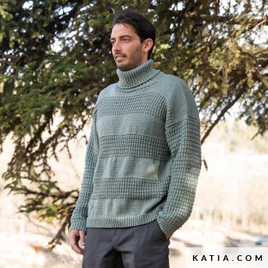 patroon breien haken heren trui herfst winter katia 6282 5 p