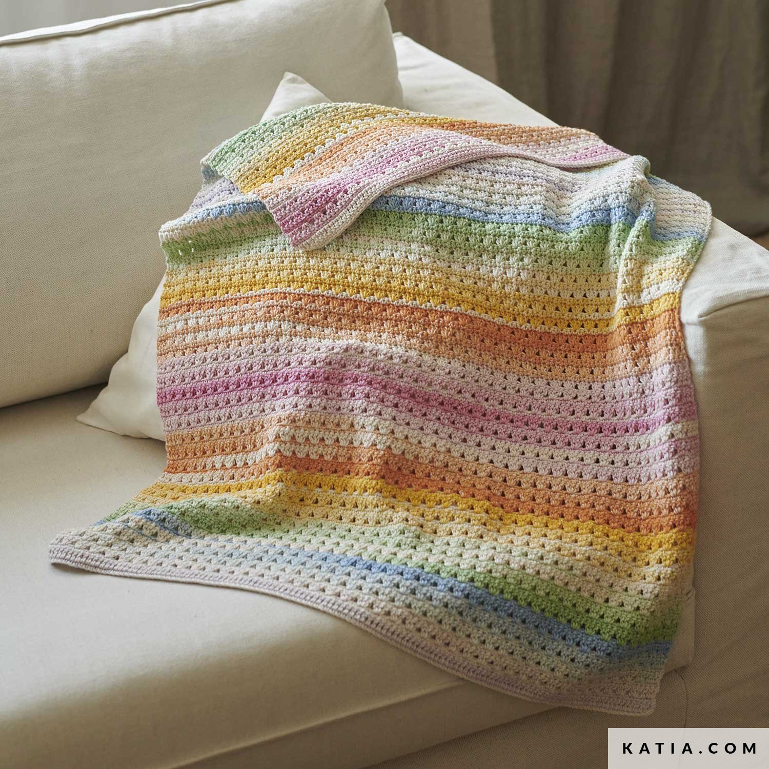 Couverture En Coton Tricoté Pour Nouveau-né – 82 X 102 Cm, Dentelle Au Crochet, Bleu Clair - 7