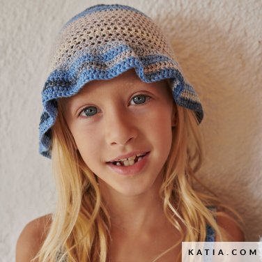 patroon breien haken kinderen hoed sombrero lente zomer katia 6284 1 p