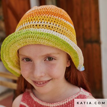 patroon breien haken kinderen hoed sombrero lente zomer katia 6284 14 p