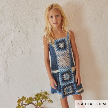 pattern knit crochet kids dress spring summer katia 6284 2 p
