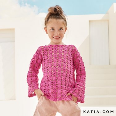 patroon breien haken kinderen trui lente zomer katia 6285 18 p