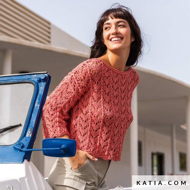 patroon breien haken dames trui lente zomer katia 6286 18 p