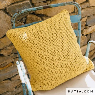 patron tejer punto ganchillo hogar cojin primavera verano katia 6288 3 p