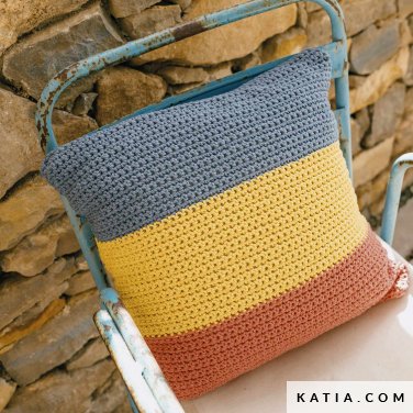 patron tejer punto ganchillo hogar cojin primavera verano katia 6288 4 p