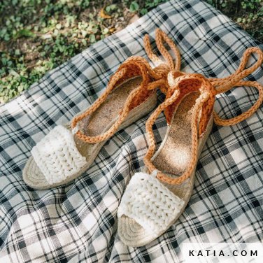 patron tejer punto ganchillo mujer sandalias primavera verano katia 6288 8 p