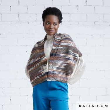 patroon breien haken dames poncho herfst winter katia 6292 2 p