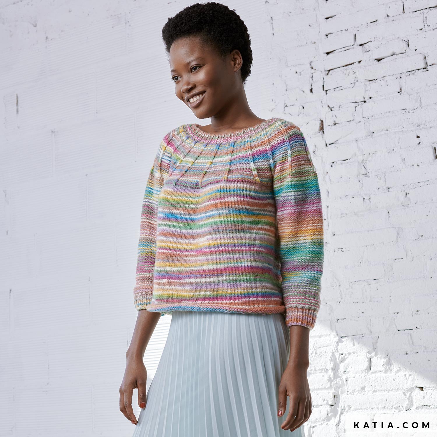 Maglia girocollo invernale donna in misto lana Made in Italy - Morbida e calda, vestibilità regolare