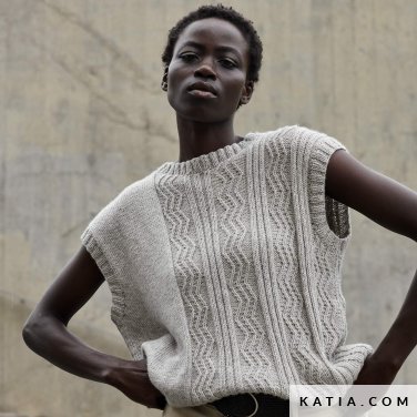 patroon breien haken dames topje lente zomer katia 6300 13 p