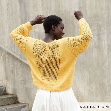 patroon breien haken dames trui lente zomer katia 6300 20 p